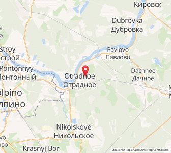 Map of Otradnoye, Leningradskaya Oblast'