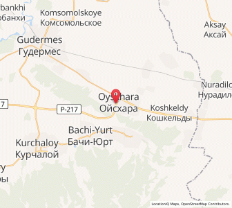 Map of Oyskhara, Chechnya