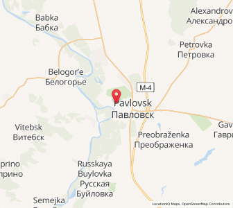 Map of Pavlovsk, Voronezh Oblast
