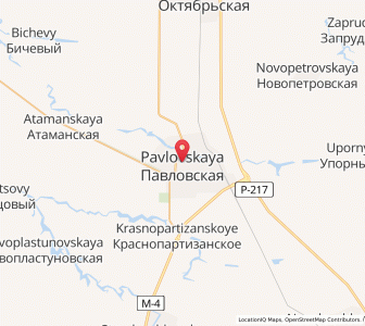 Map of Pavlovskaya, Krasnodar Krai