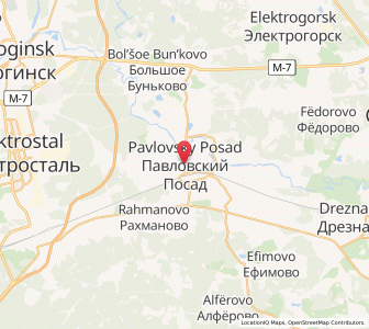 Map of Pavlovskiy Posad, Moscow Oblast
