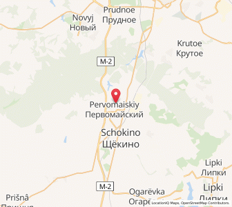 Map of Pervomayskiy, Tula Oblast
