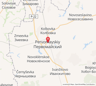 Map of Pervomayskiy, Tambov Oblast