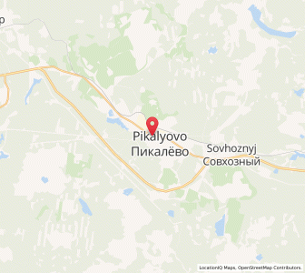 Map of Pikalëvo, Leningradskaya Oblast'