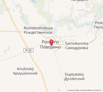 Map of Povorino, Voronezh Oblast