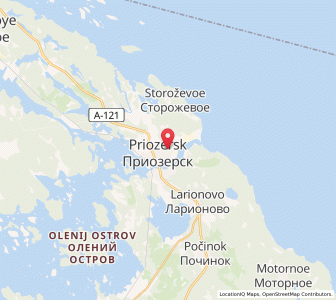Map of Priozërsk, Leningradskaya Oblast'