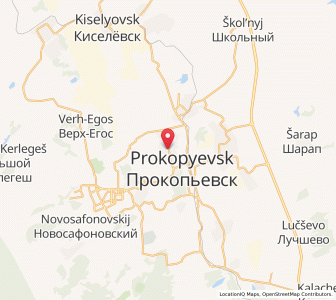 Map of Prokop’yevsk, Kuzbass