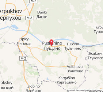 Map of Pushchino, Moscow Oblast