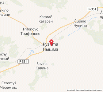 Map of Pyshma, Sverdlovsk Oblast