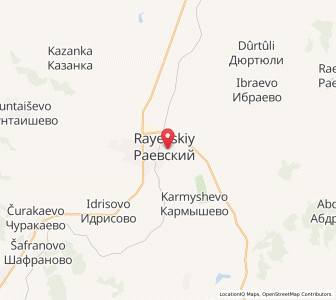 Map of Rayevskiy, Bashkortostan Republic