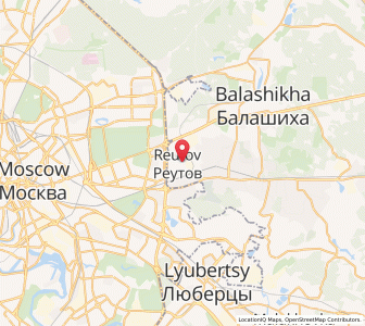 Map of Reutov, Moscow Oblast