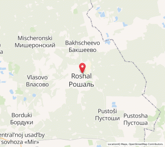 Map of Roshal’, Moscow Oblast