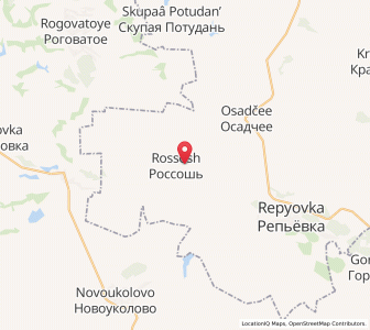 Map of Rossosh’, Voronezh Oblast