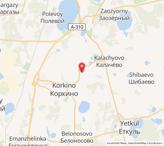 Map of Roza, Chelyabinsk