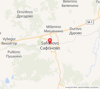 Map of Safonovo, Smolensk Oblast