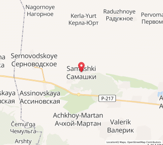 Map of Samashki, Chechnya