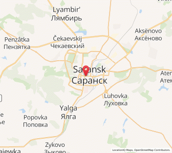 Map of Saransk, Mordoviya Republic