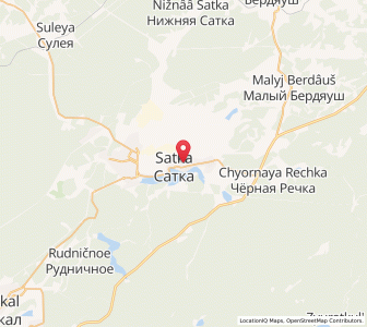 Map of Satka, Chelyabinsk