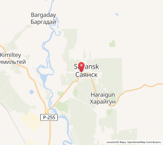 Map of Sayansk, Irkutsk Oblast
