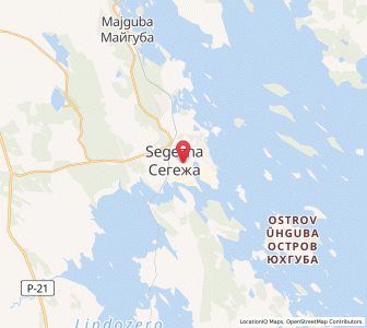 Map of Segezha, Karelia