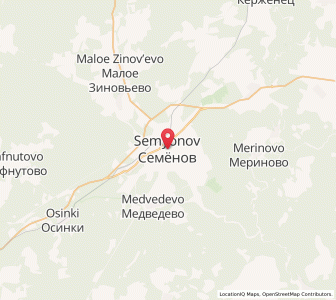 Map of Semënov, Nizhny Novgorod Oblast