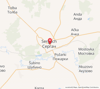 Map of Sergach, Nizhny Novgorod Oblast