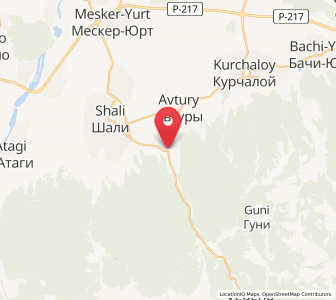 Map of Serzhen’-Yurt, Chechnya