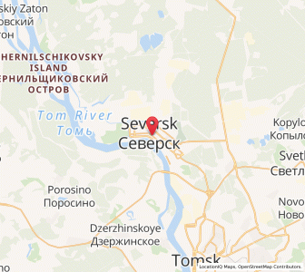 Map of Seversk, Tomsk Oblast
