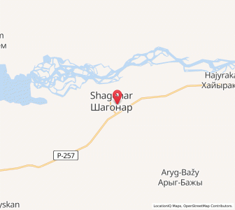 Map of Shagonar, Republic of Tyva