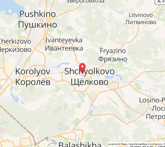 Map of Shchyolkovo, Moscow Oblast