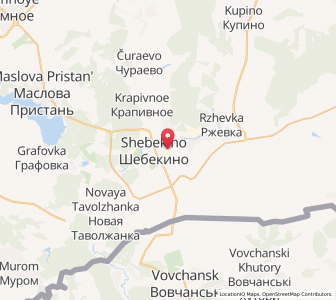 Map of Shebekino, Belgorod Oblast