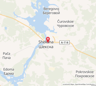 Map of Sheksna, Vologda Oblast