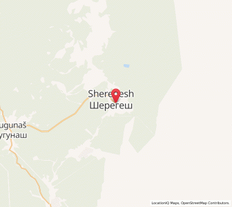 Map of Sheregesh, Kuzbass