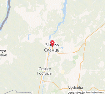 Map of Slantsy, Leningradskaya Oblast'