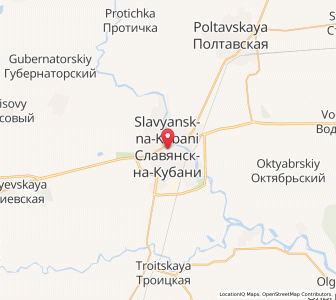Map of Slavyansk-na-Kubani, Krasnodar Krai