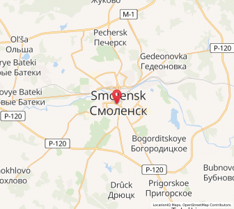 Map of Smolensk, Smolensk Oblast