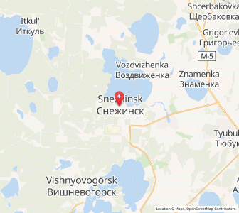 Map of Snezhinsk, Chelyabinsk