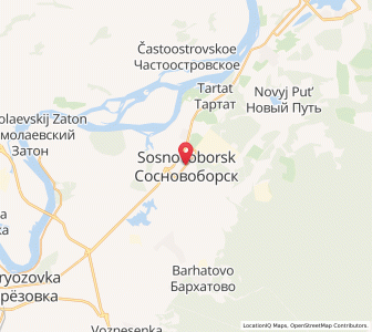 Map of Sosnovoborsk, Krasnoyarsk Krai