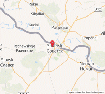 Map of Sovetsk, Kaliningrad Oblast