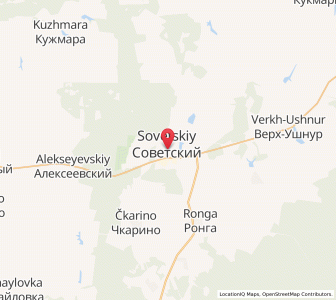 Map of Sovetskiy, Mariy-El Republic