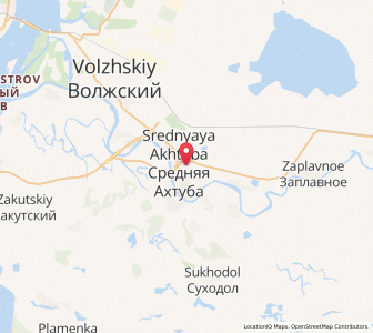 Map of Srednyaya Akhtuba, Volgograd Oblast