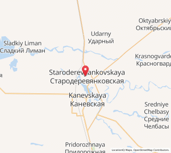Map of Staroderevyankovskaya, Krasnodar Krai
