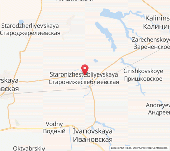 Map of Staronizhestebliyevskaya, Krasnodar Krai
