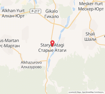 Map of Staryye Atagi, Chechnya