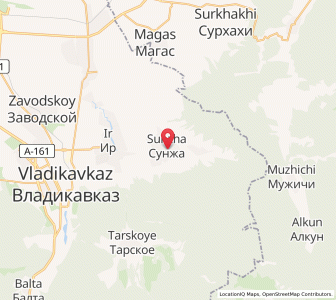 Map of Sunzha, North Ossetia–Alania