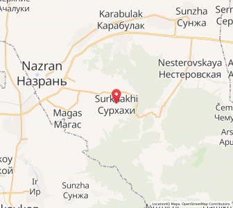 Map of Surkhakhi, Ingushetiya Republic