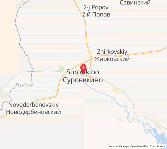 Map of Surovikino, Volgograd Oblast