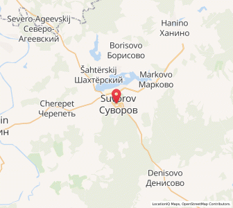 Map of Suvorov, Tula Oblast