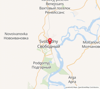 Map of Svobodnyy, Amur Oblast