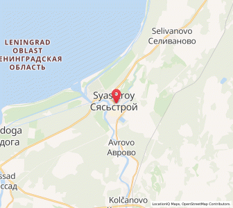 Map of Syas’stroy, Leningradskaya Oblast'